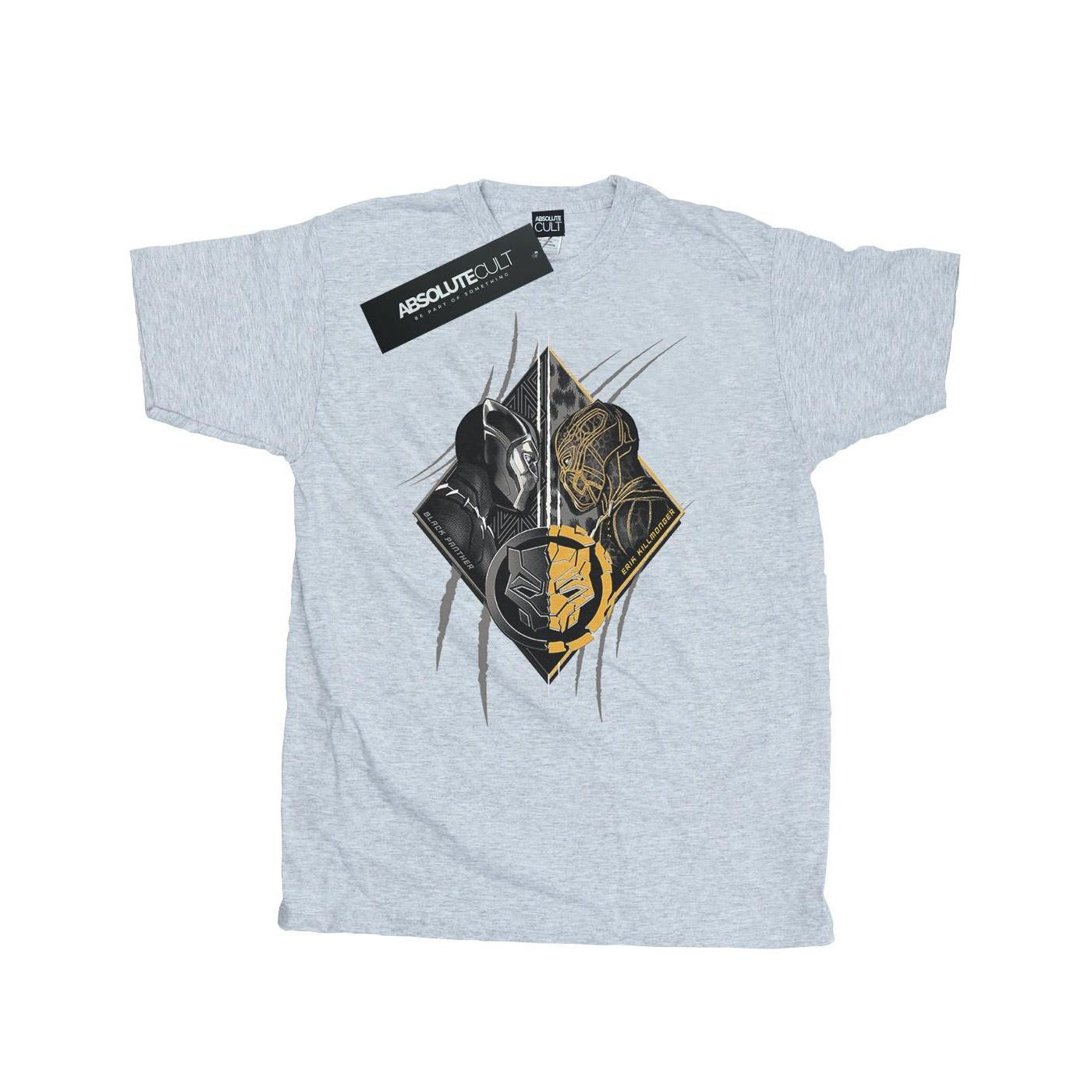 Image of Black Panther Vs Killmonger Tshirt Herren Grau 3XL