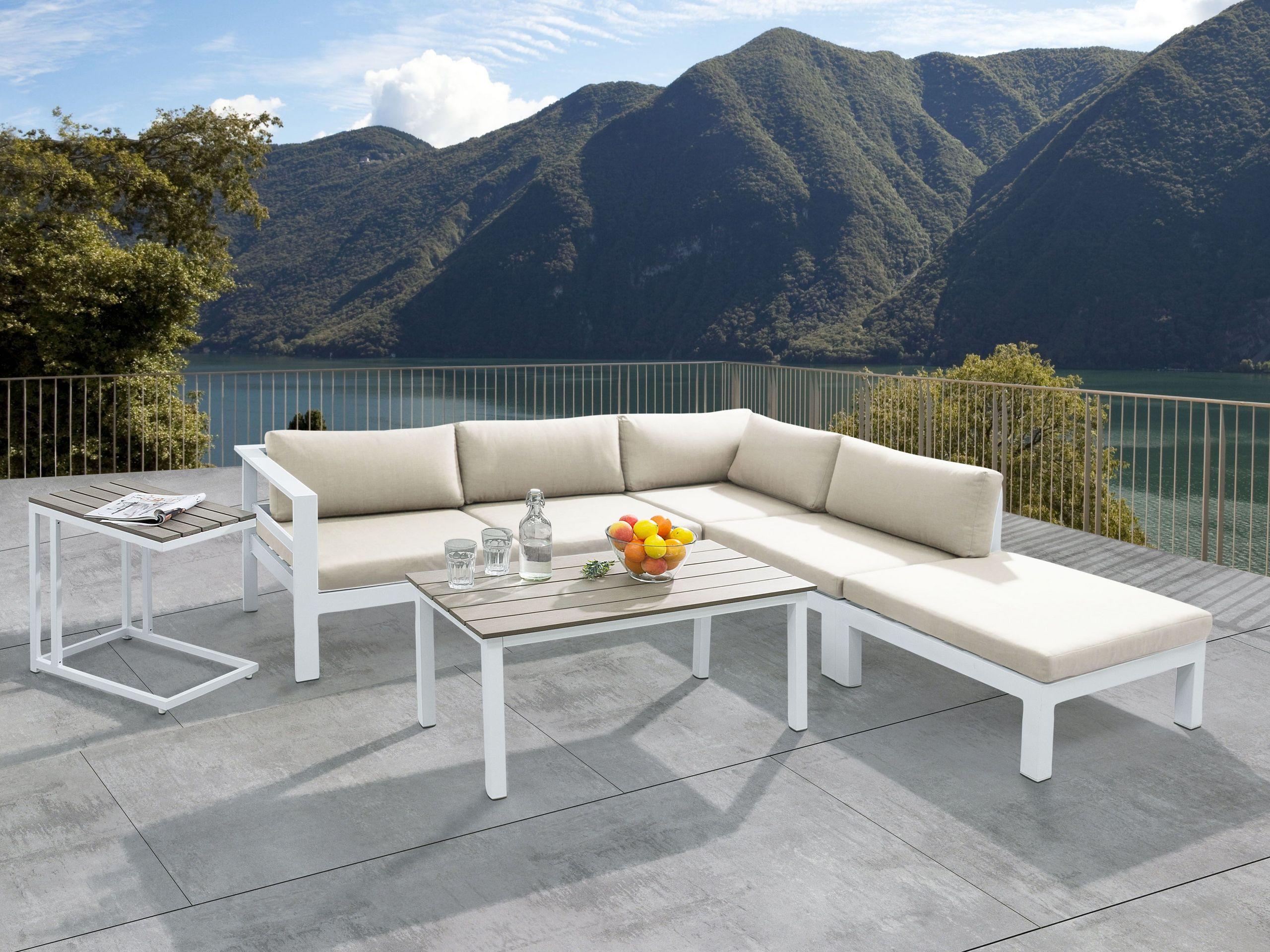 Beliani Set lounge pour jardin en Aluminium Moderne MESSINA  