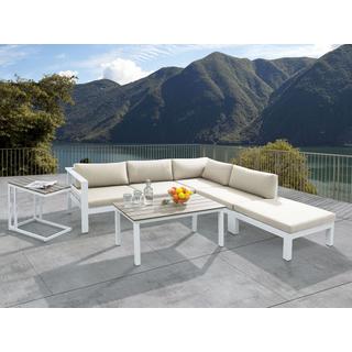 Beliani Set lounge pour jardin en Aluminium Moderne MESSINA  