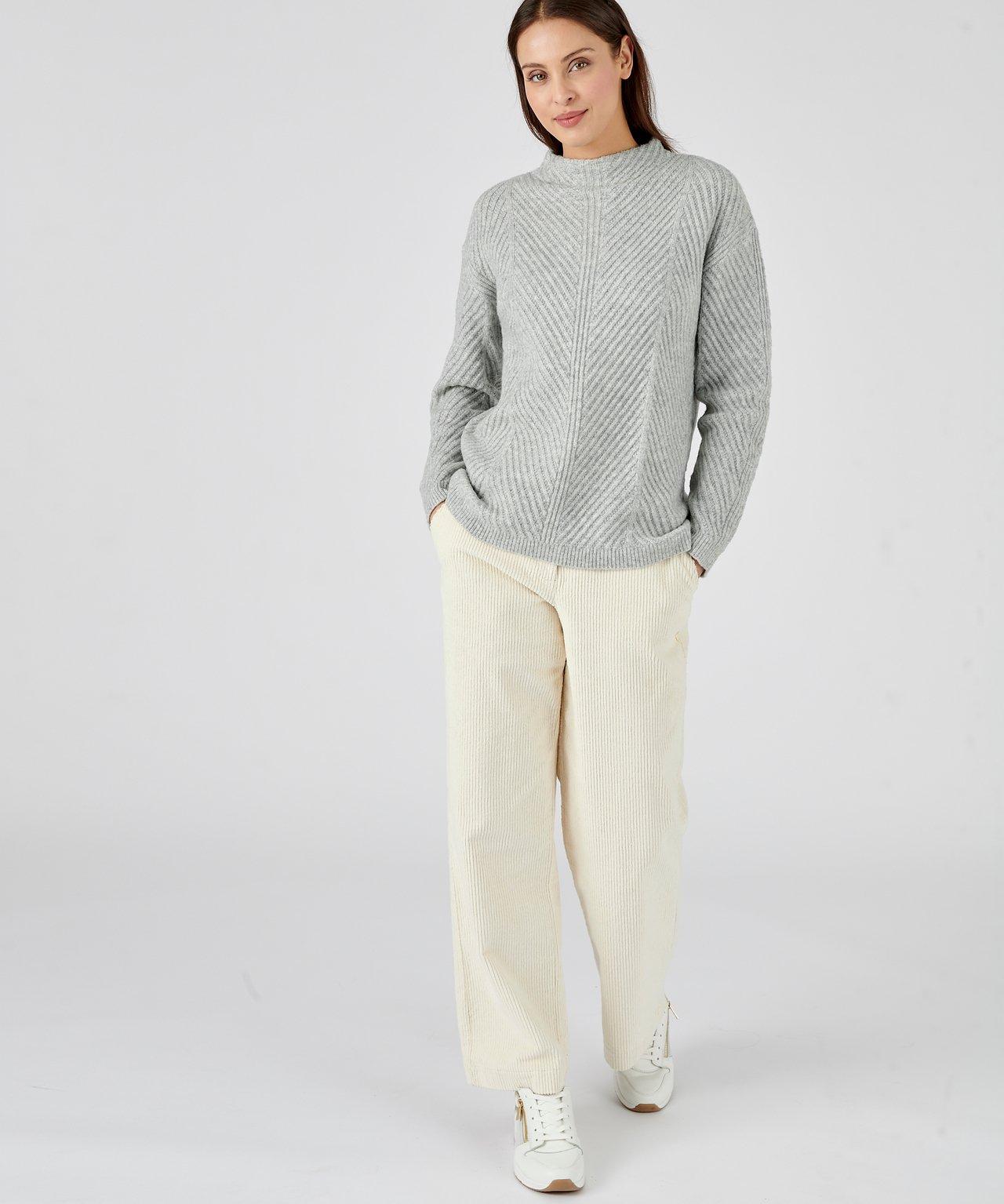 Image of Pullover Aus Musterstrick Mit Thermolactyl. Damen Grau 34
