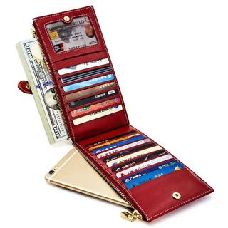 Only-bags.store Portafoglio in pelle blocco RFID porta carte di credito con cerniera  