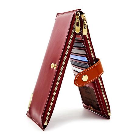 Only-bags.store Portafoglio in pelle blocco RFID porta carte di credito con cerniera  