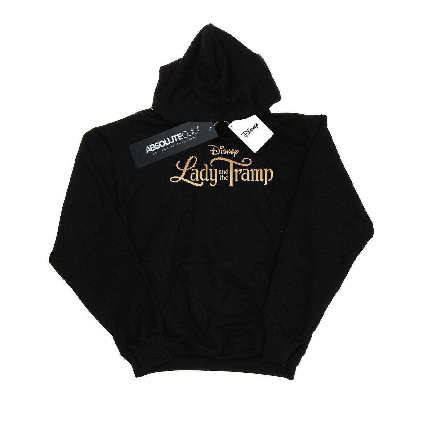 Image of Lady And The Tramp Classic Logo Kapuzenpullover Unisex Schwarz 128