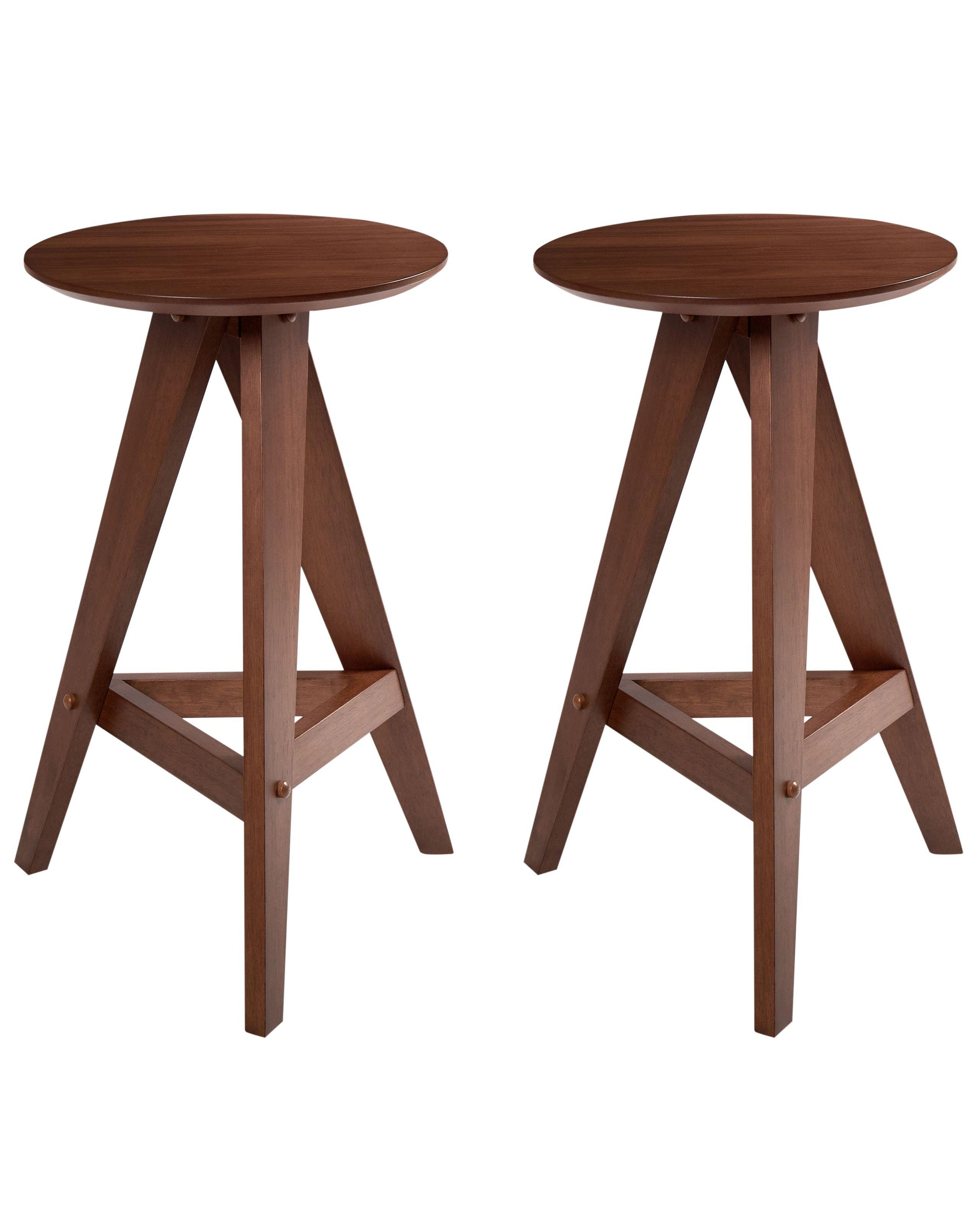 Beliani Set di 2 sgabelli da bar en Legno di caucciù Retrò AROMA  