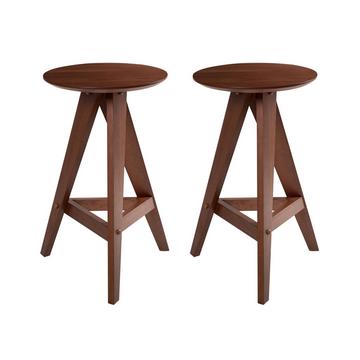 Lot de 2 tabourets de bar en Bois d'hévéa Rétro AROMA