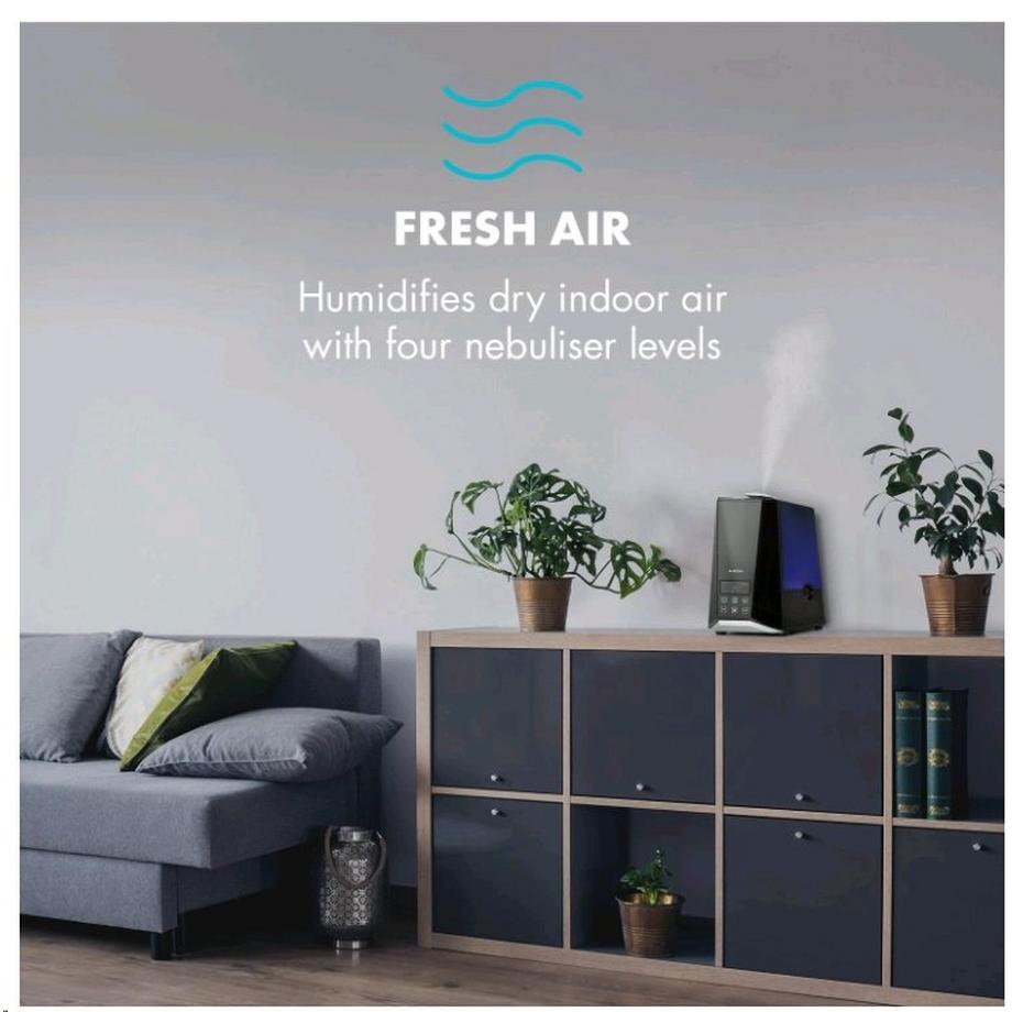 Klarstein  VapoAir Onyx Luftbefeuchter - Schwarz 