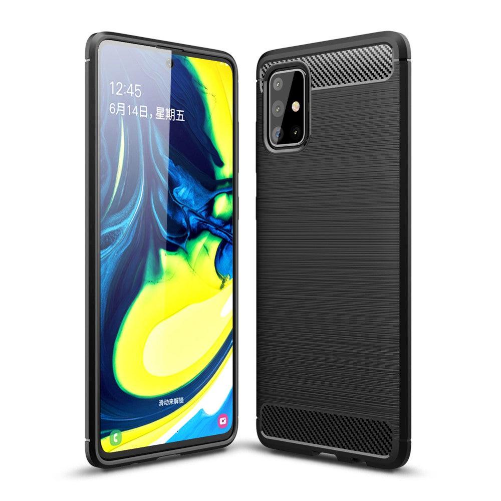Image of Galaxy A71 - Silikon Case Metall Carbon Look
