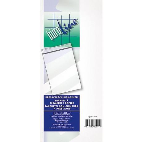 BÜROLINE  BÜROLINE Pressverschluss Beutel 40×60mm 421040 transparent 10 Stück 