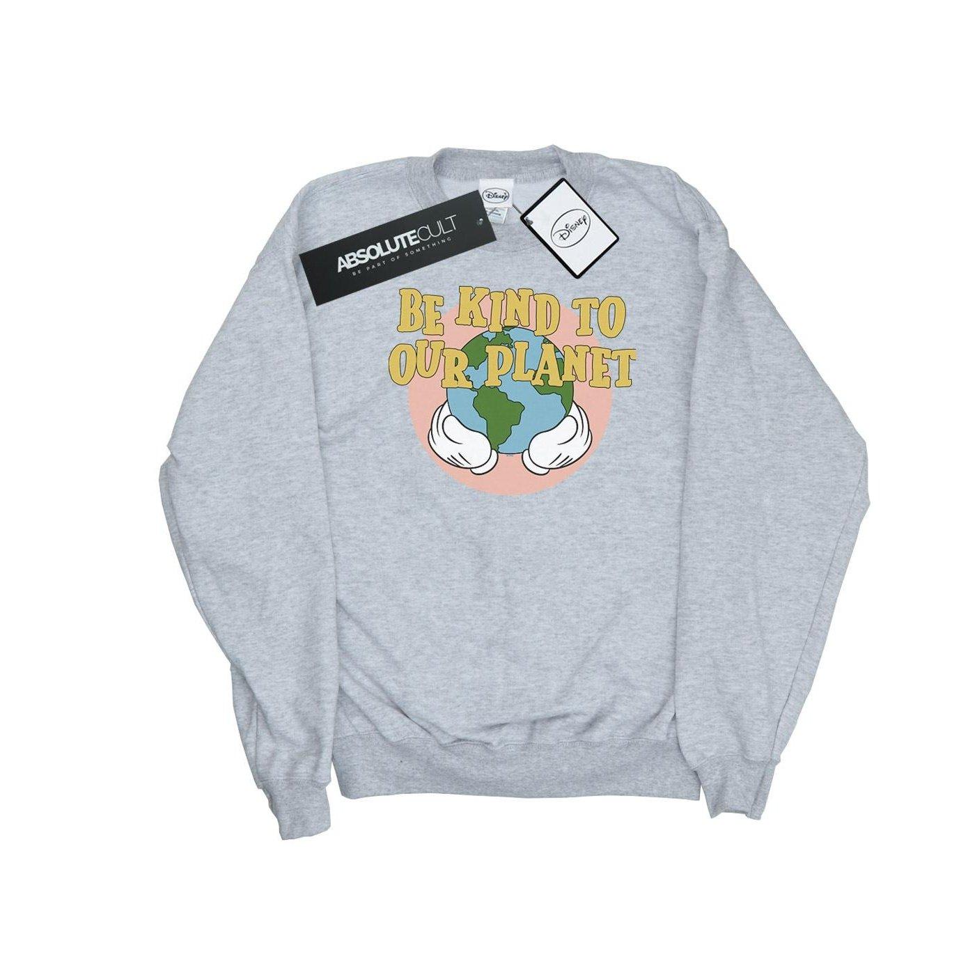 Image of Mickey Mouse Be Kind To Our Planet Sweatshirt Unisex Grau 128