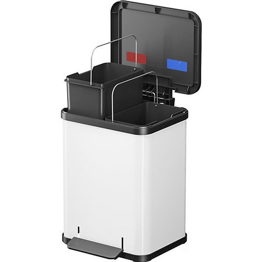 Hailo Tretabfallsammler Öko, duo Plus M, Volumen 2 x 9 l, weiß.  