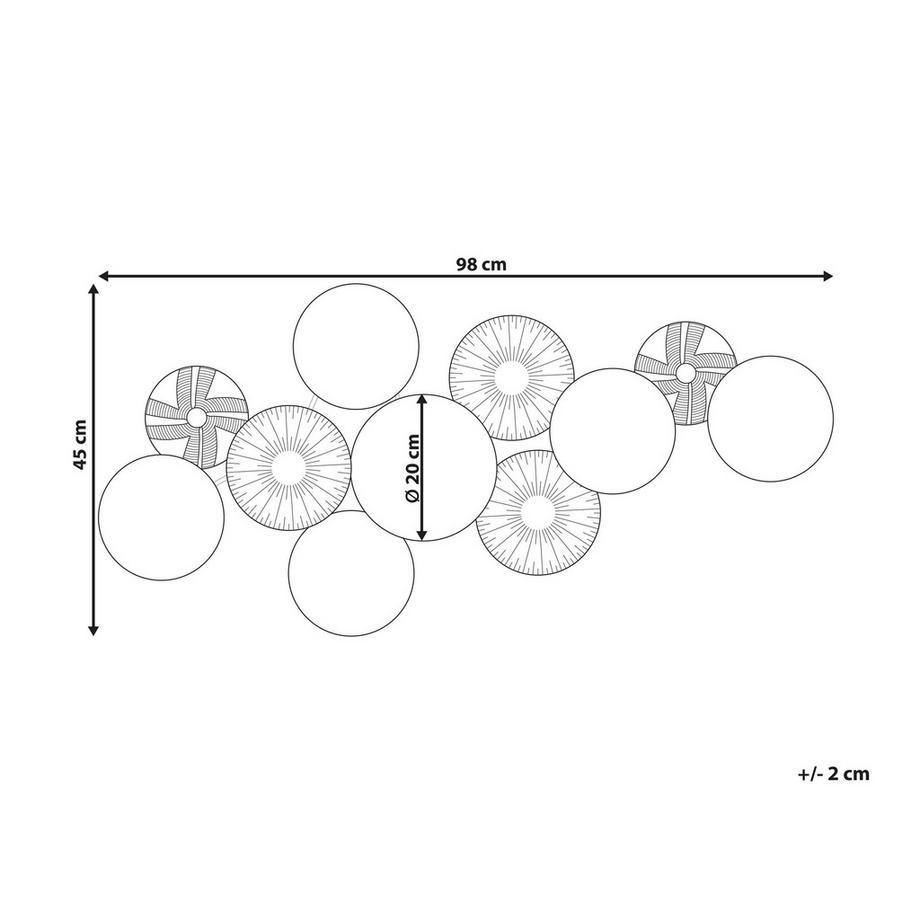 Beliani Décoration murale en Métal Industriel THALLIUM  