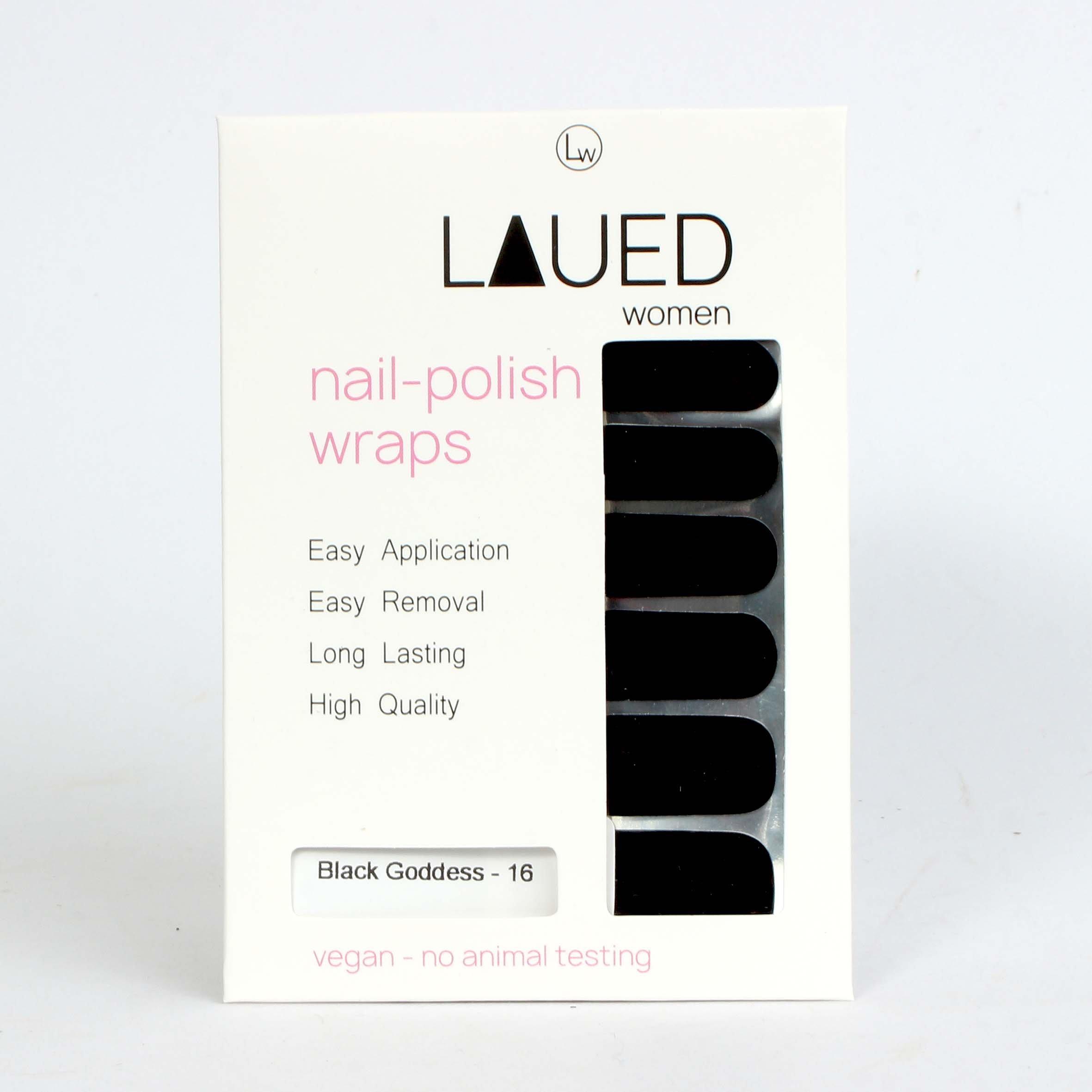 LAUED  vegane Nagelfolien solid statement Black Goddess 