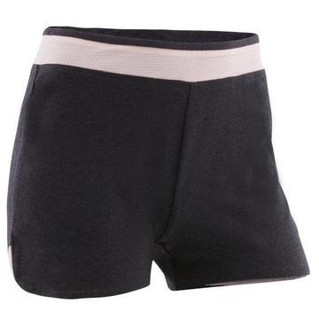 Shorts atmungsaktiv 500 Gym Mädchen grau/rosa