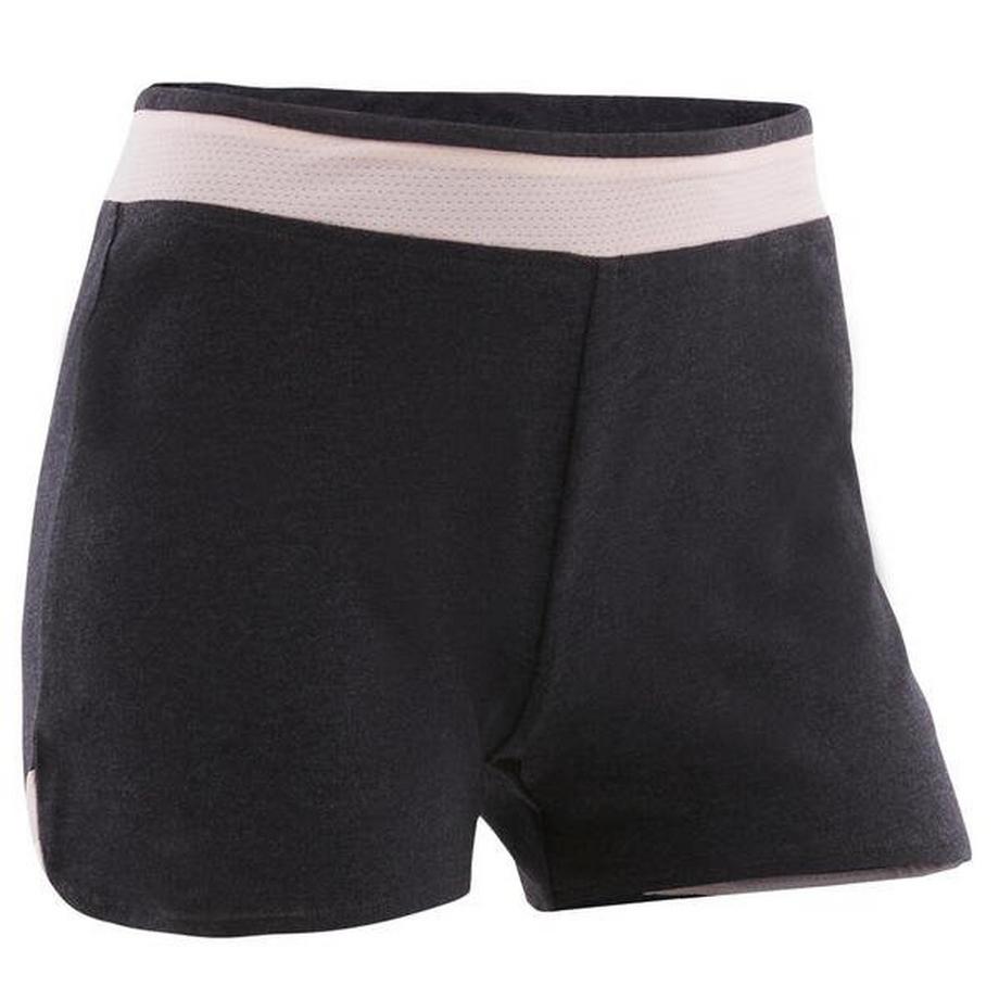 DOMYOS  Shorts atmungsaktiv 500 Gym Mädchen grau/rosa 