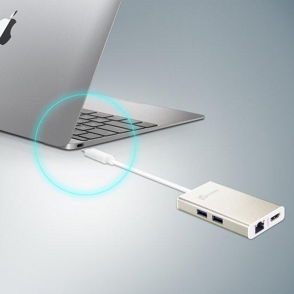 j5Create  JCA374-N Multi-Adaptateur USB-C®, Champagne Métallique 