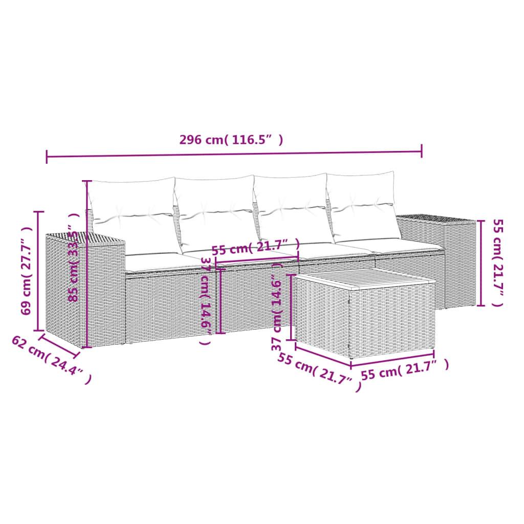 VidaXL set divano da giardino Polirattan  