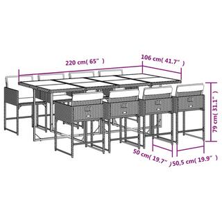 VidaXL set da pranzo da giardino Polirattan  