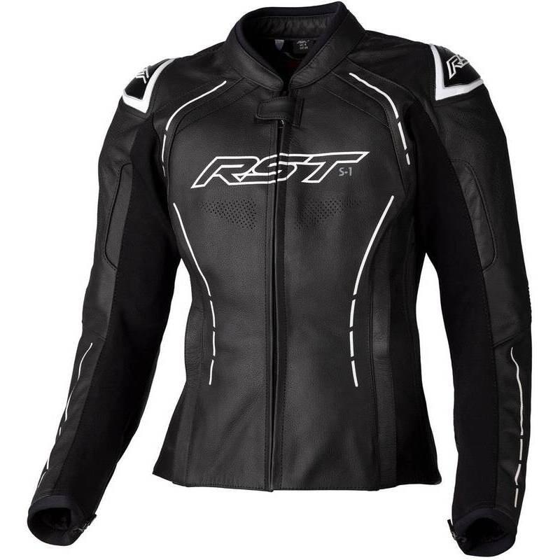 Image of Motorrad-lederjacke Frau S1 Ce Unisex Schwarz/Weiss XS