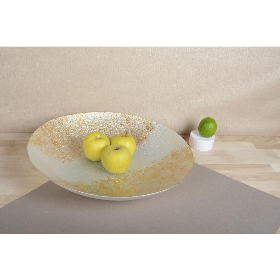 Aulica  WEIßE UND GOLDENE OBSTSCHALE 41X41X7,3CM 