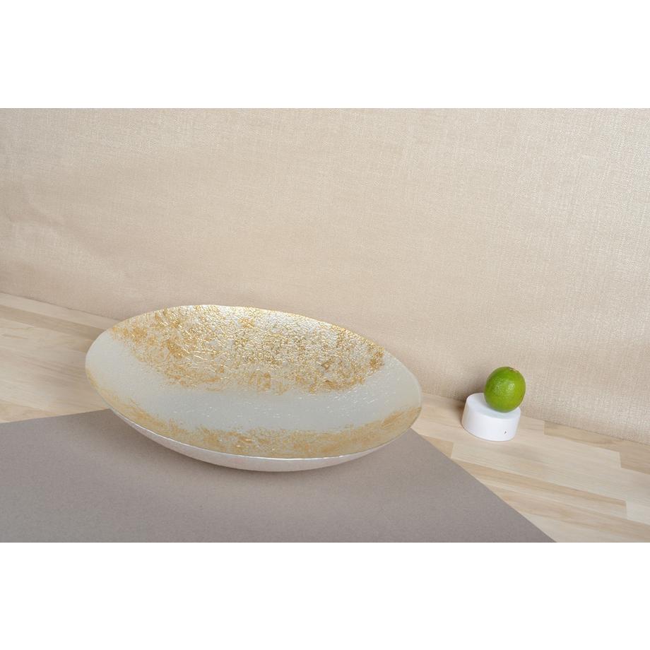 Aulica  WEIßE UND GOLDENE OBSTSCHALE 41X41X7,3CM 