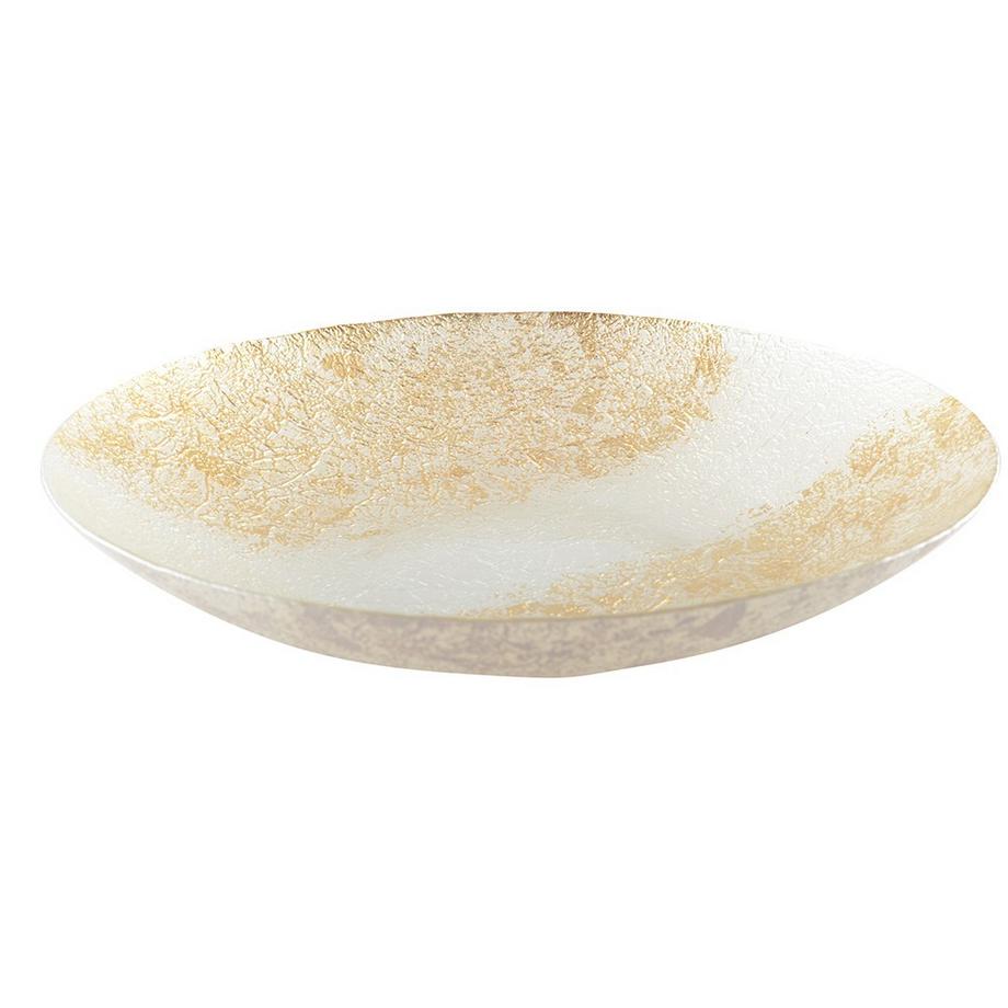 Aulica  WEIßE UND GOLDENE OBSTSCHALE 41X41X7,3CM 