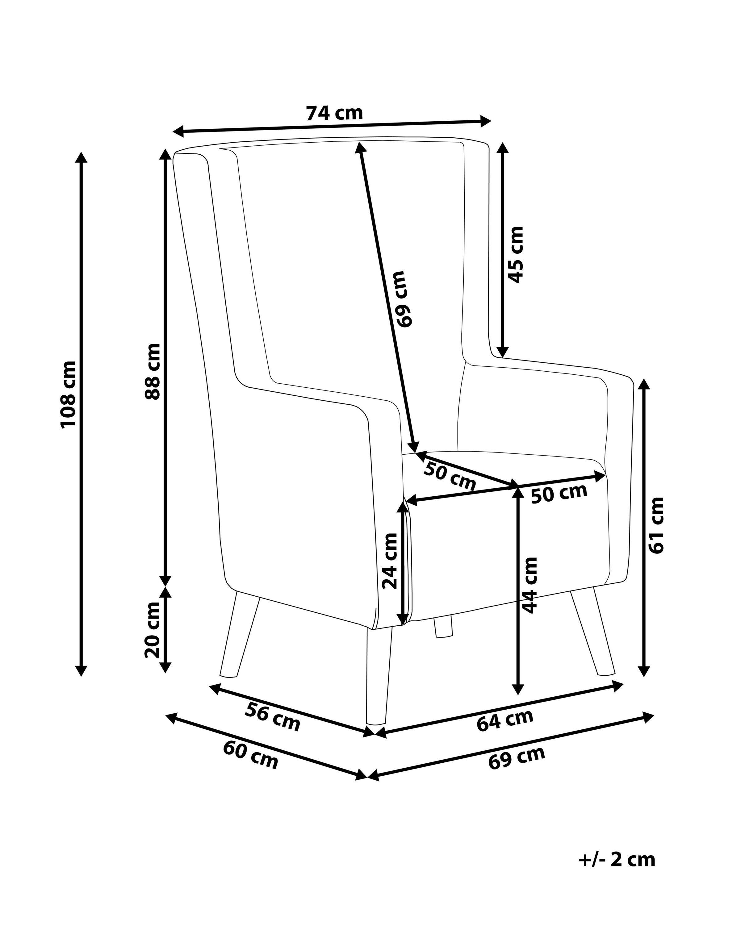 Beliani Fauteuil en Velours Moderne ONEIDA  