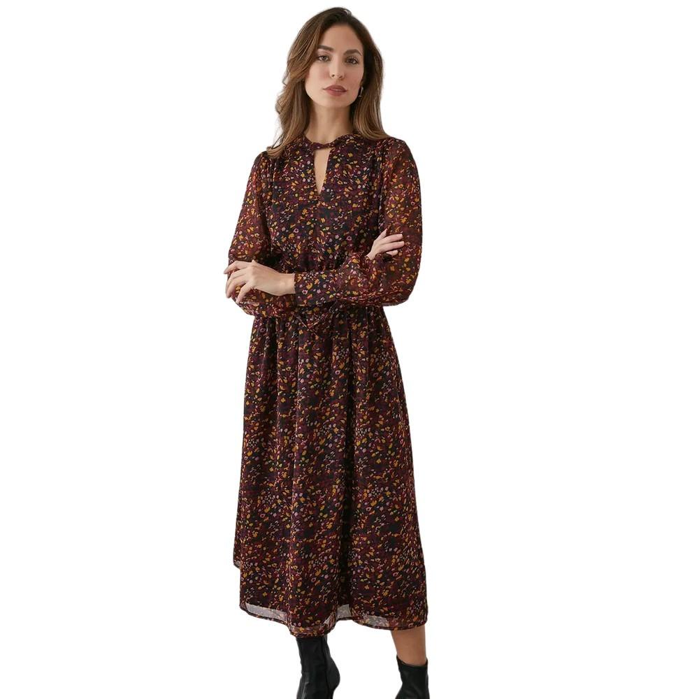 Image of Kleid Tropfenausschnitt Damen Lila 36