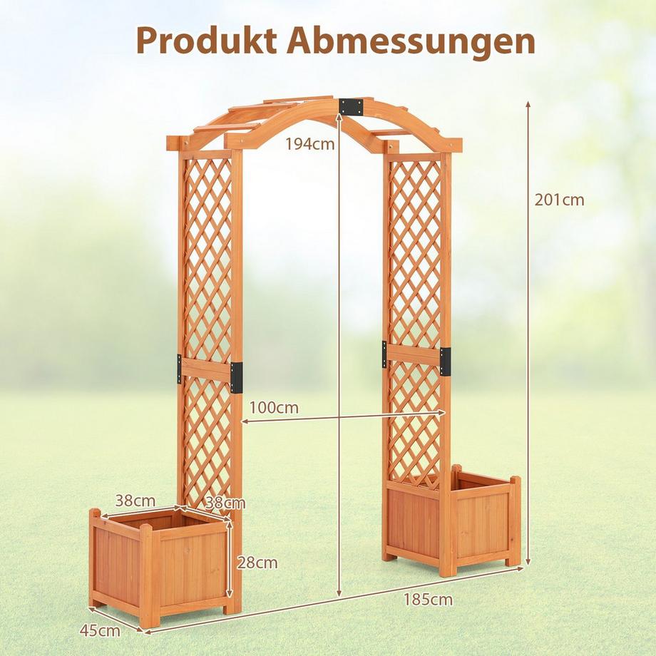 Northix Arco da giardino con fioriere  