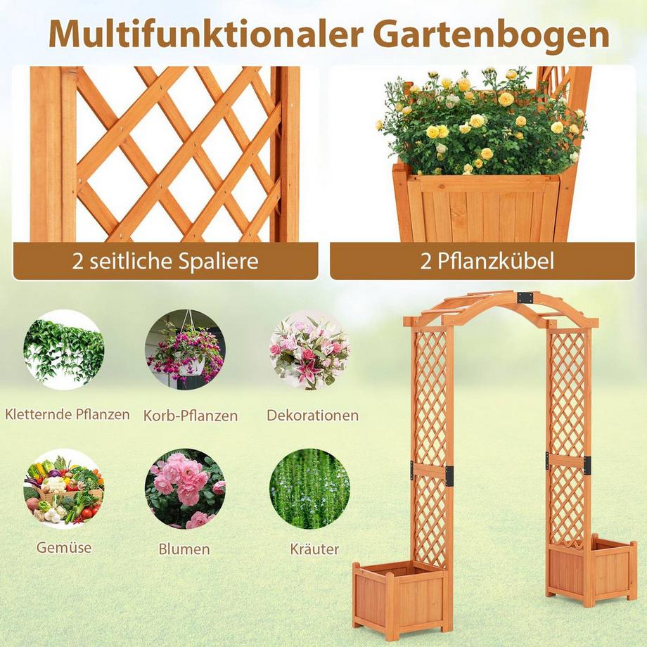 Northix Arco da giardino con fioriere  
