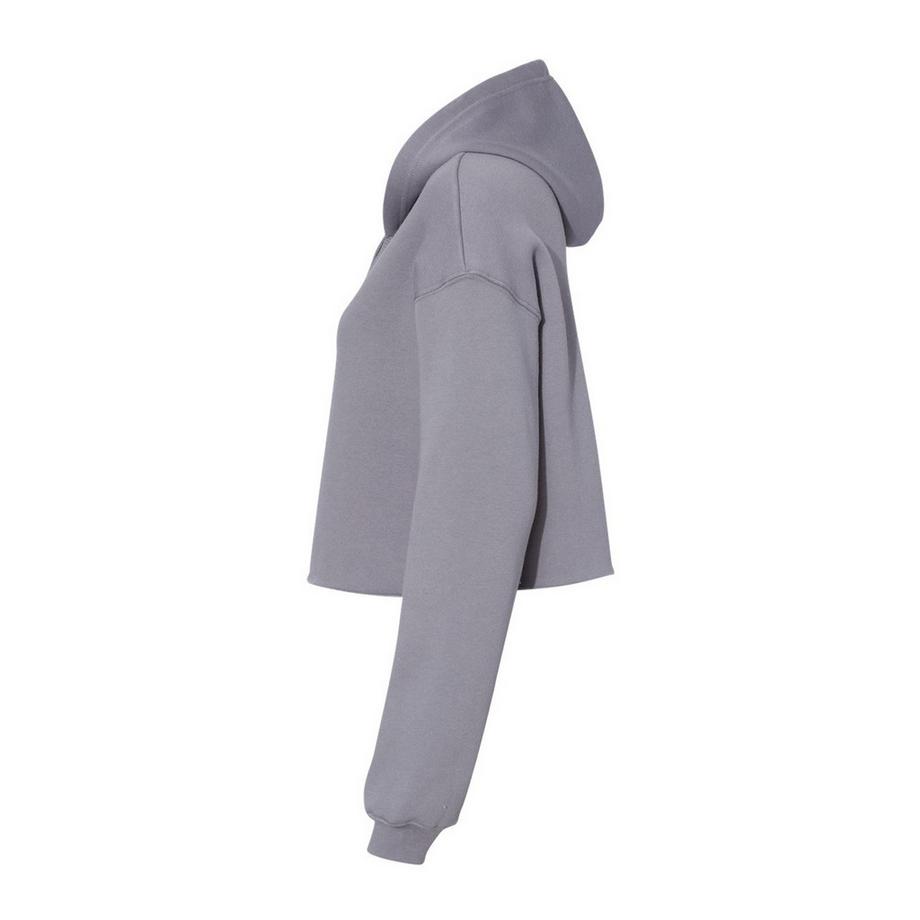 Bella + Canvas Felpa con cappuccio in pile lunghezza crop  