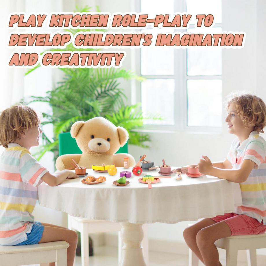 Activity-board  Set de vaisselle en bois pour cuisines d'enfants Accessoires de cuisine ludique Accessoires de cuisine pour enfants 