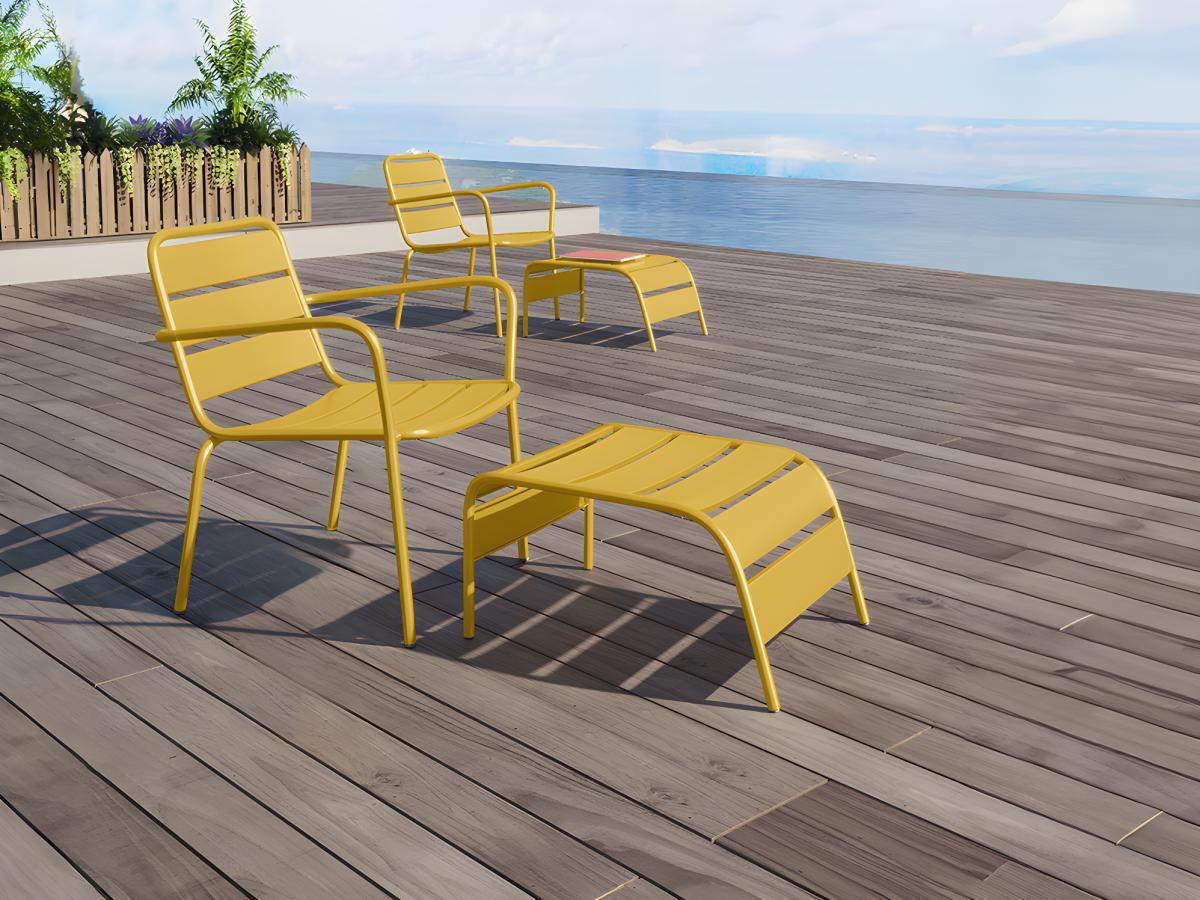 Vente-unique Repose pied en métal - Jaune moutarde - MIRMANDE de MYLIA  