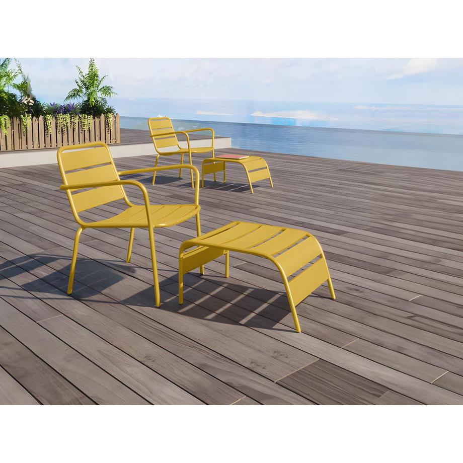 Vente-unique Fußbank - Metall - Senfgelb - MIRMANDE von MYLIA  