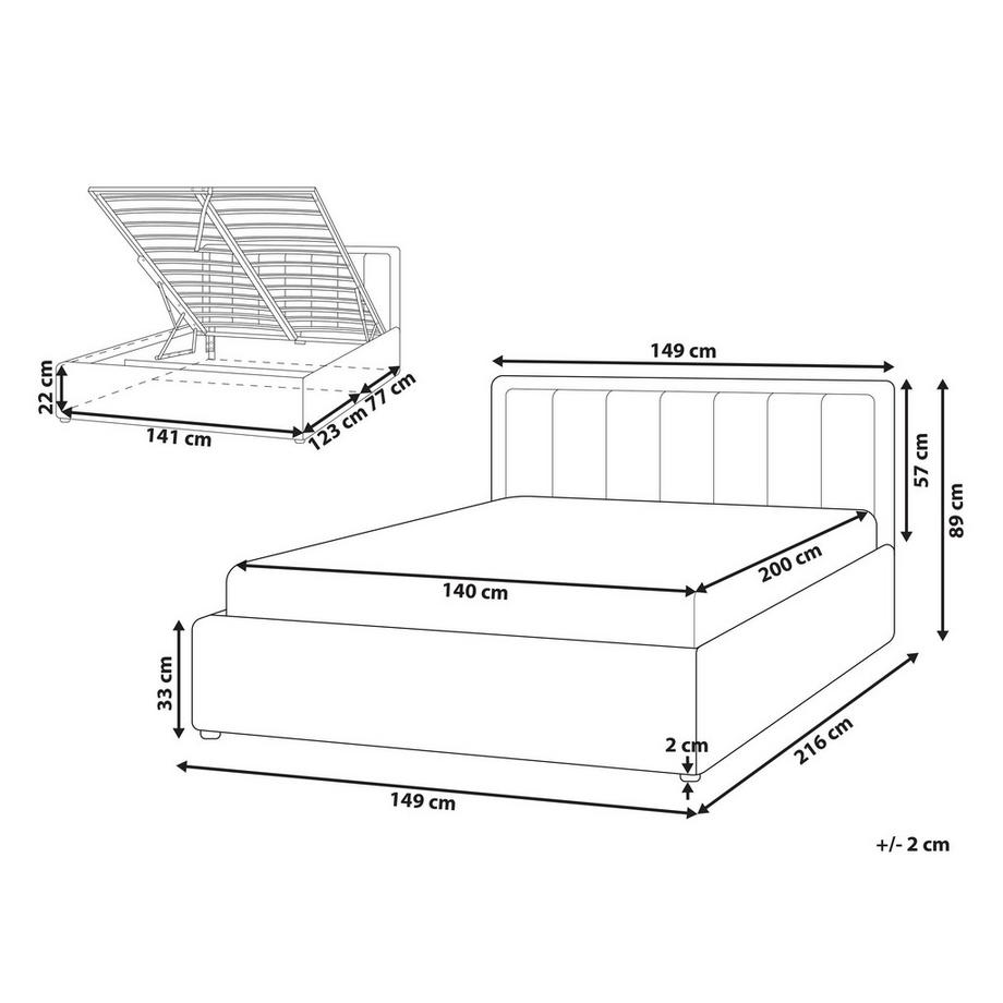 Beliani Letto contenitore en Bouclé  MONTLAUR  