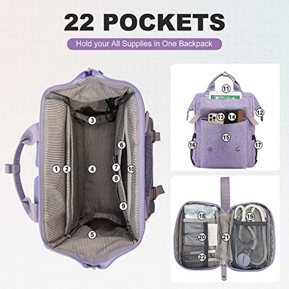 Only-bags.store Laptop Rucksack 15.6 Zoll mit Datenkabel-Beutel und USB Ladeanschluss  