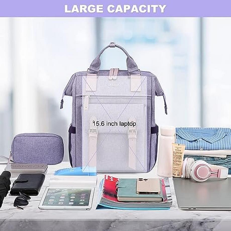 Only-bags.store Laptop Rucksack 15.6 Zoll mit Datenkabel-Beutel und USB Ladeanschluss  