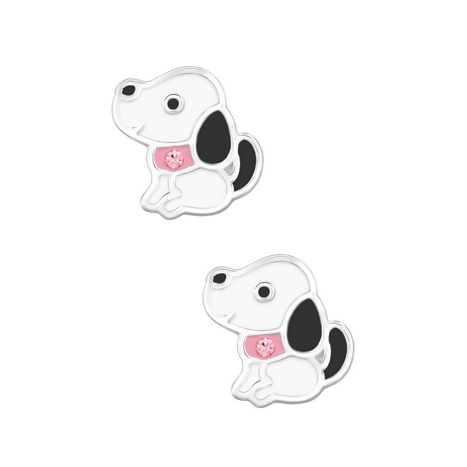 Maxte  Premium Ohrstecker Hund mit Kristall und Epoxy 