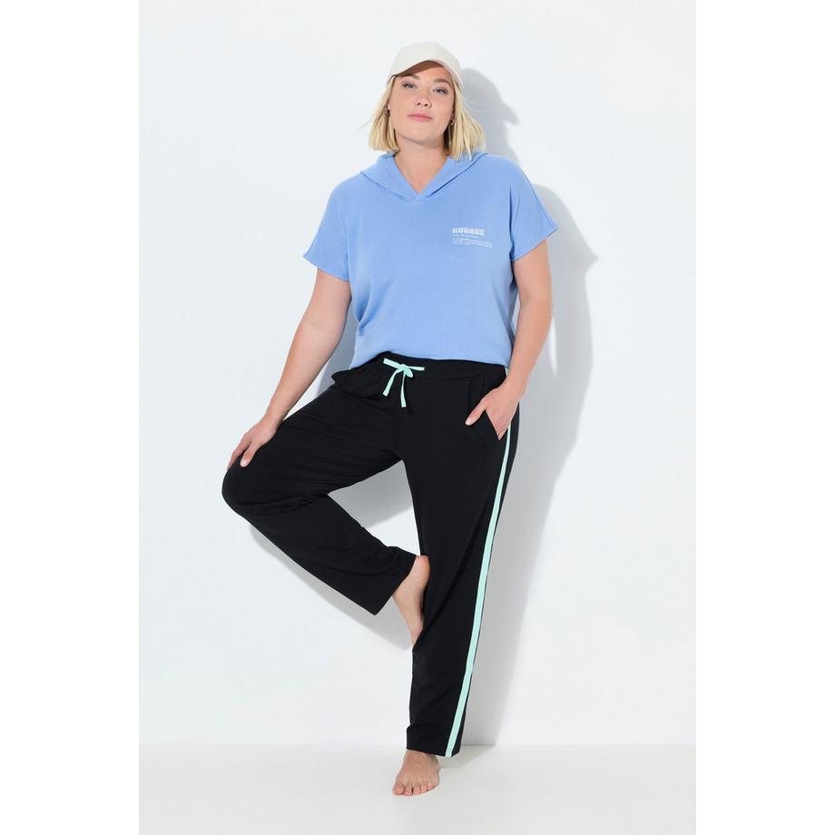Ulla Popken Pantalon de jogging Bandes latérales Jambe droite Taille élastique  