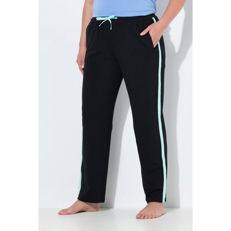 Ulla Popken Pantalon de jogging Bandes latérales Jambe droite Taille élastique  