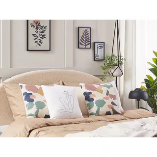 Beliani Kissen 2er Set aus Polyester Boho FOTHERGILLA  