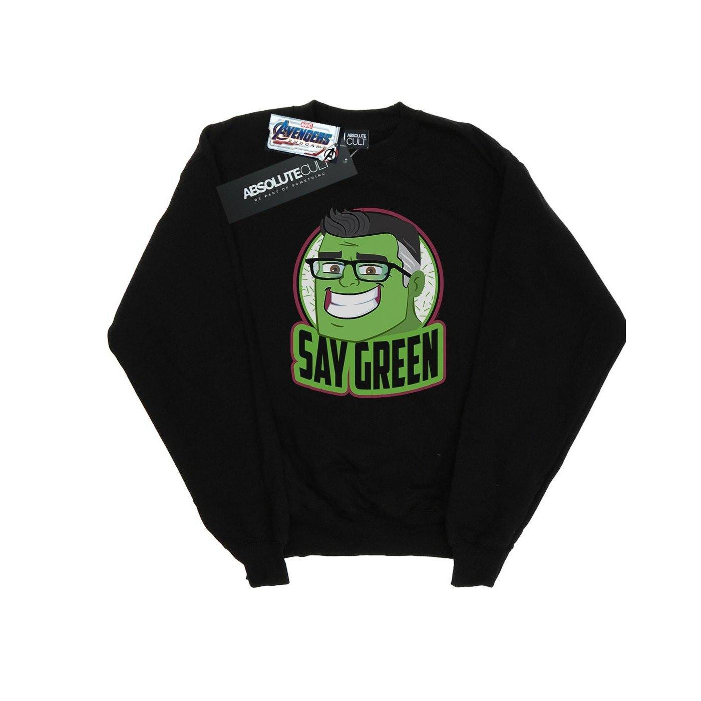 Image of Avengers Endgame Hulk Say Green Sweatshirt Damen Schwarz S