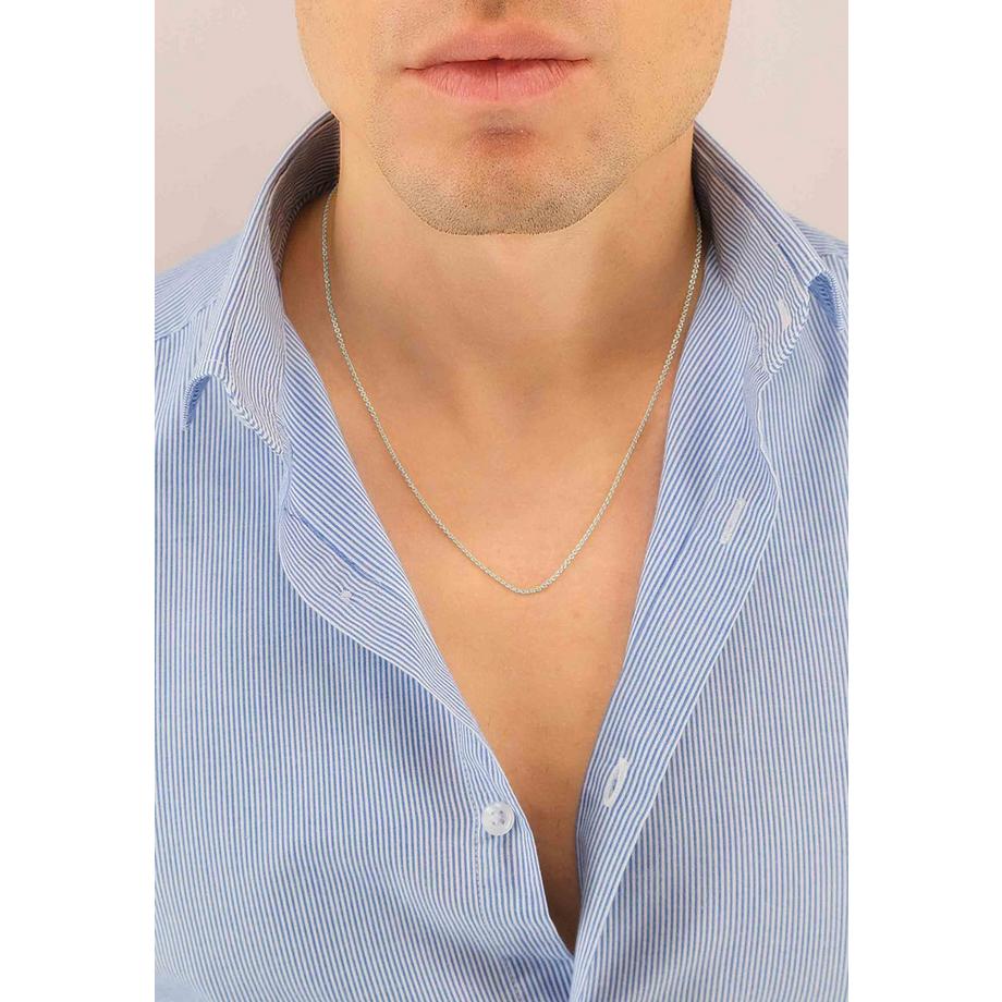 MUAU Schmuck  Collier Rundanker Weissgold 750, 1.5mm, 40cm 