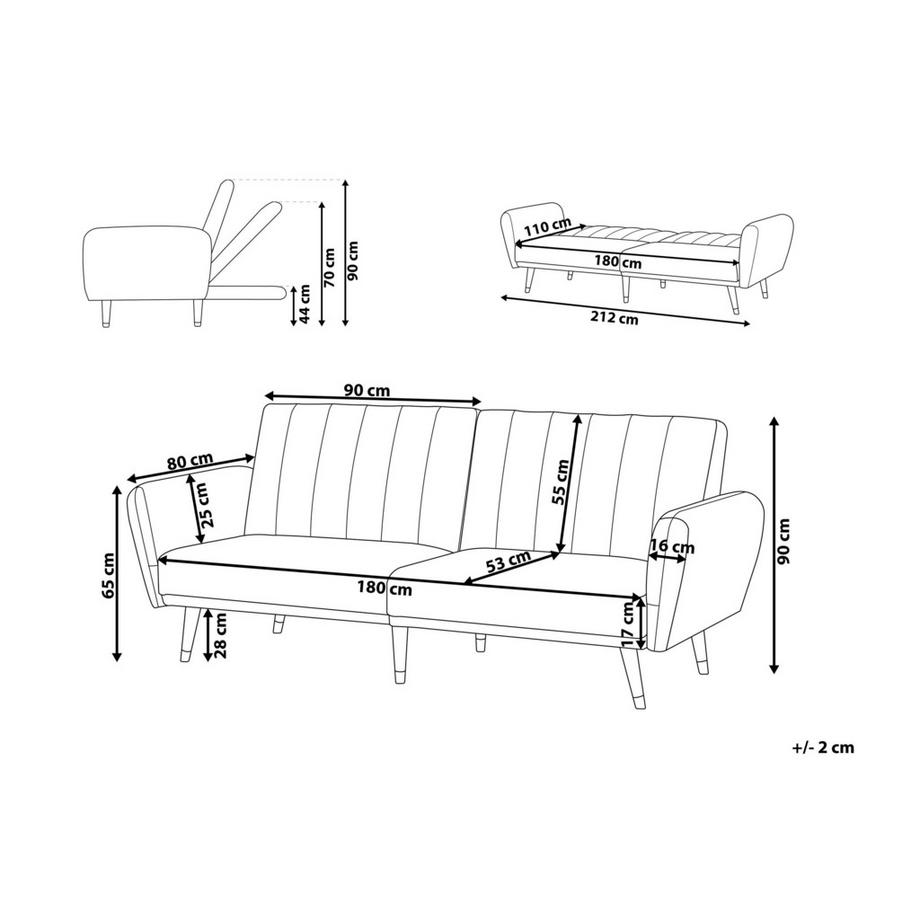 Beliani Schlafsofa aus Stoff  VIMMERBY  