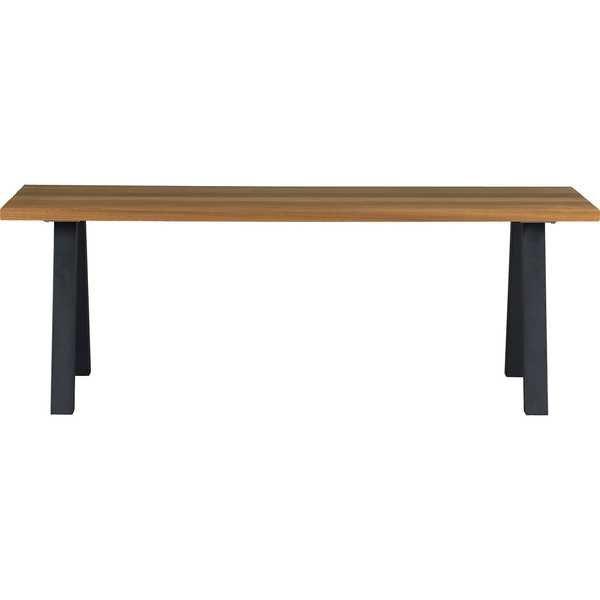 mutoni Table à manger Tablo Outdoor bois FSC avec pieds A métal 210x81  