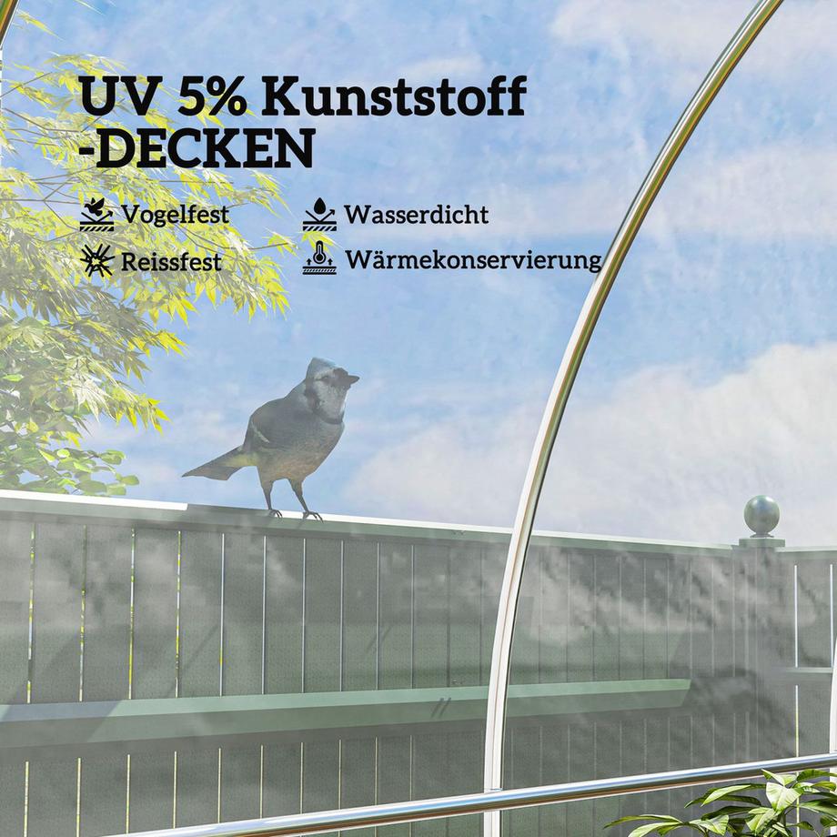 Northio Pellicola per serra 8x10 m pellicola da giardino impermeabile con protezione UV, pellicola extra spessa antistrappo in plastica, telone per serra polytunnel, pellicola per tunnel per uso esterno, trasparente  