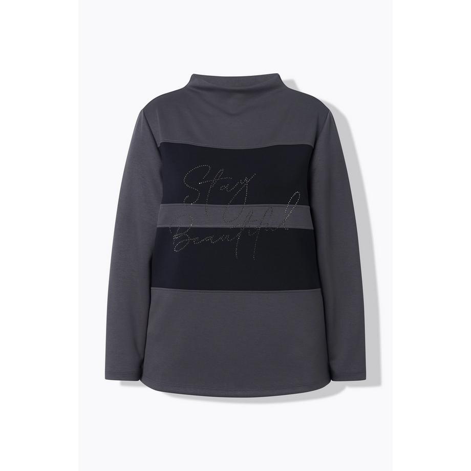 Ulla Popken Sweat-shirt oversize col montant manches longues  