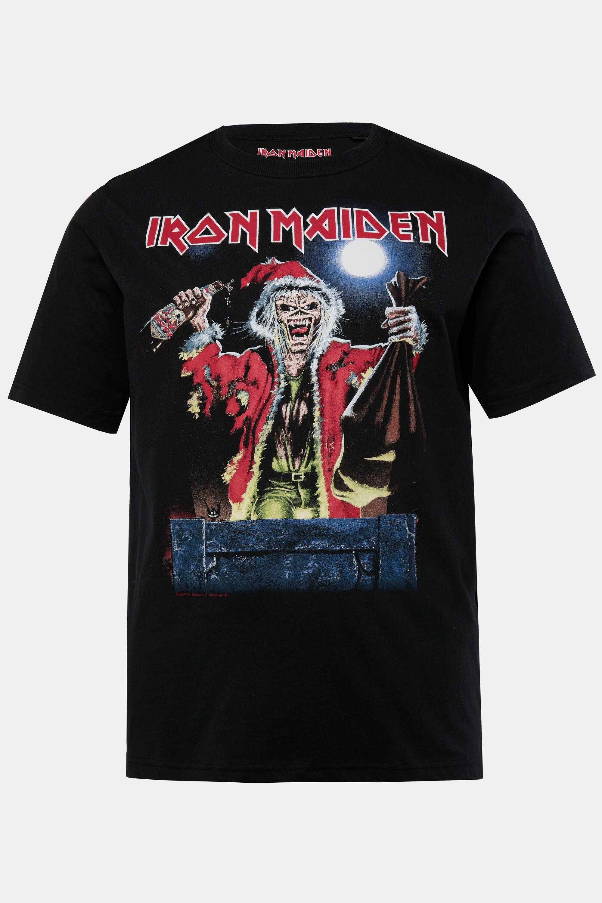 JP1880  T-shirt du groupe Iron Maiden, motif de Noël, manches courtes noir 