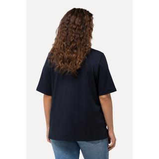 Ulla Popken Sweat-shirt Col Montant Ruban Fantaisie Manches Courtes  