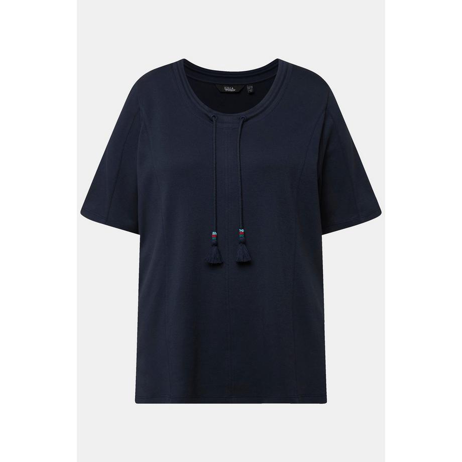 Ulla Popken Felpa Collo Alto Fascia Decorativa Mezze Maniche  