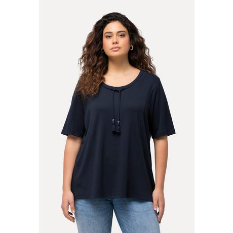 Ulla Popken Sweat-shirt Col Montant Ruban Fantaisie Manches Courtes  